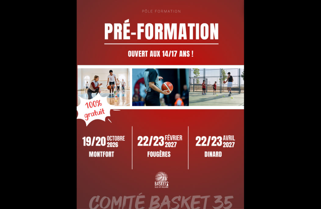Pré-formation entraînement, coaching et arbitrage (14/17 ans)